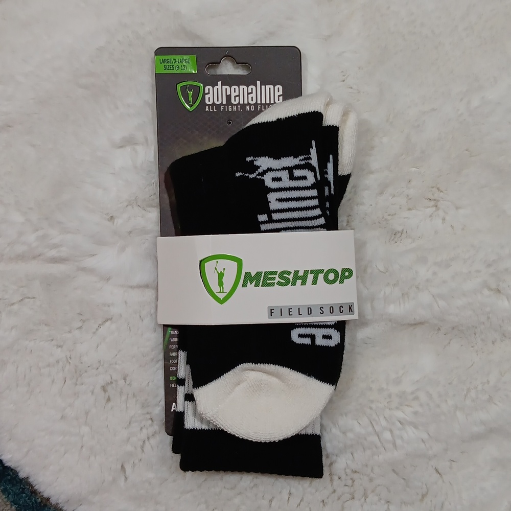 New Adrenaline athletic mesh top black & white athletic socks
